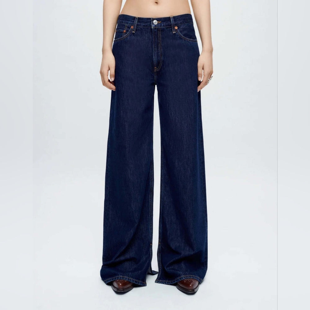 RE/DONE Indigo Flow Low Rider Loose Jeans sz 28